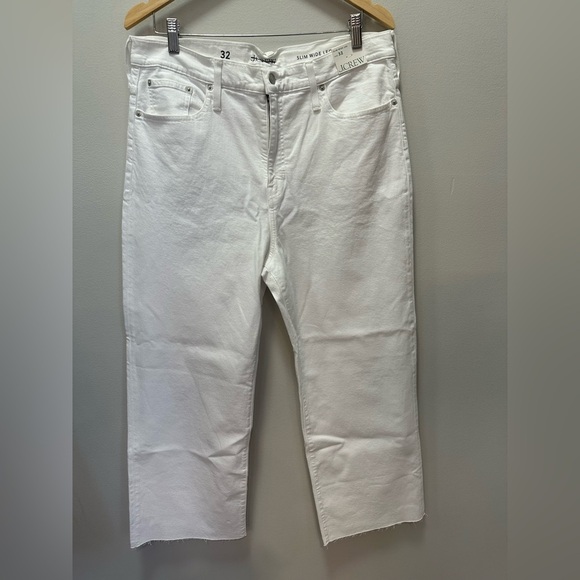NWT! J. Crew Slim wide-leg jean in white wash. Size 32. $148 - Picture 4 of 7